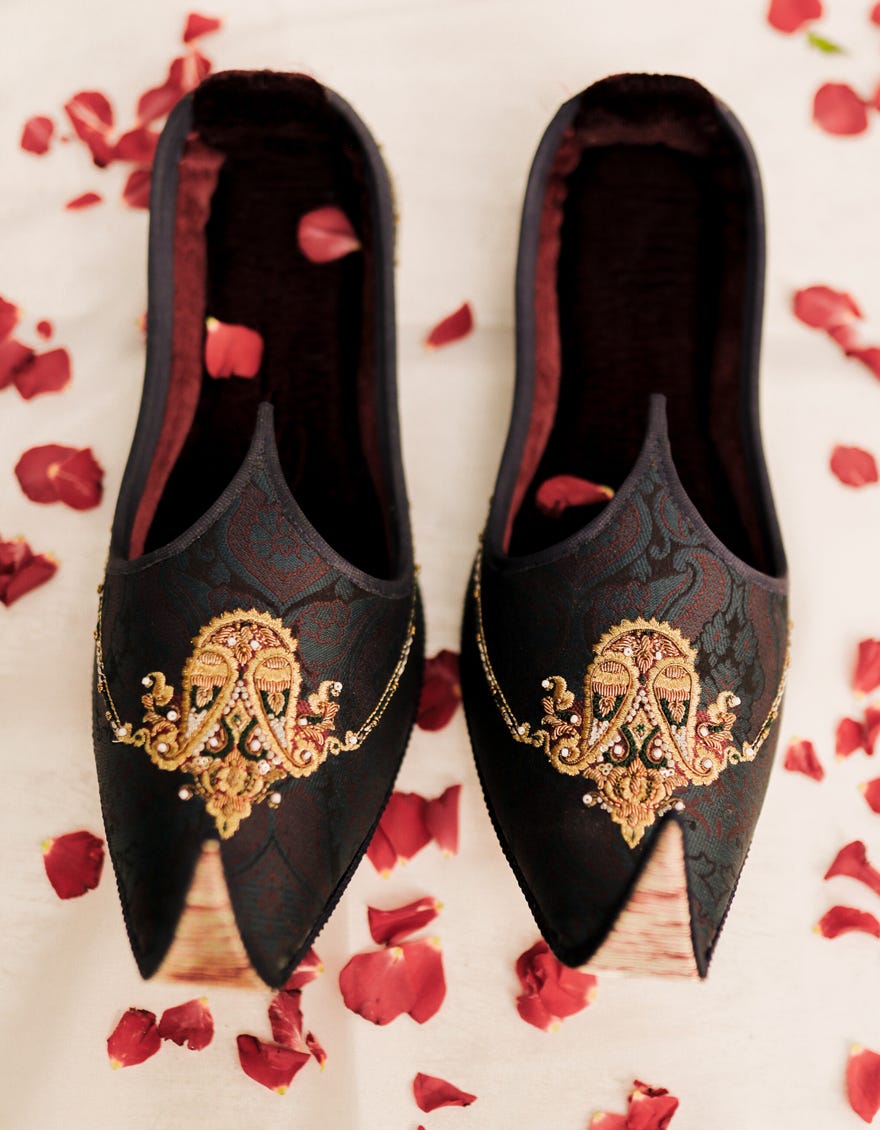 Teal Blue Blended Khussa | Jjkh-584