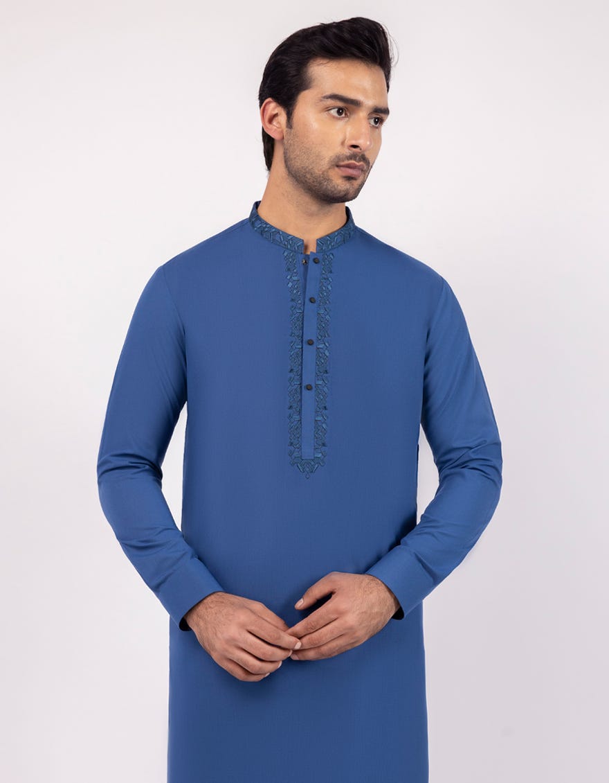 BLUE SEMI-FORMAL KURTA TROUSER