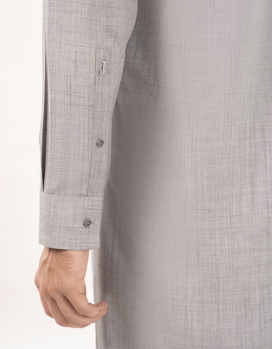 GREY BLENDED KURTA PAJAMA | JJKP-A-46474