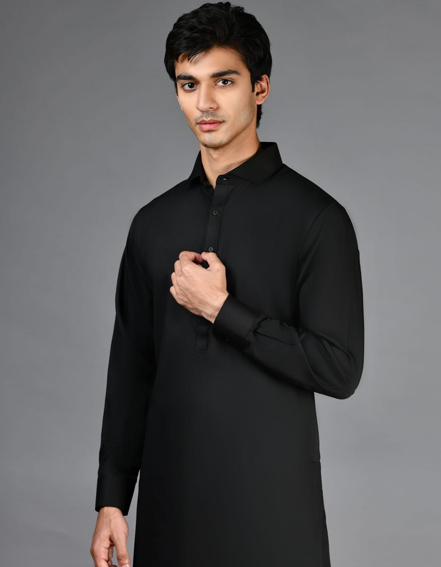 BLACK BLENDED KAMEEZ SHALWAR | JJKS-A-30729-R37-AP
