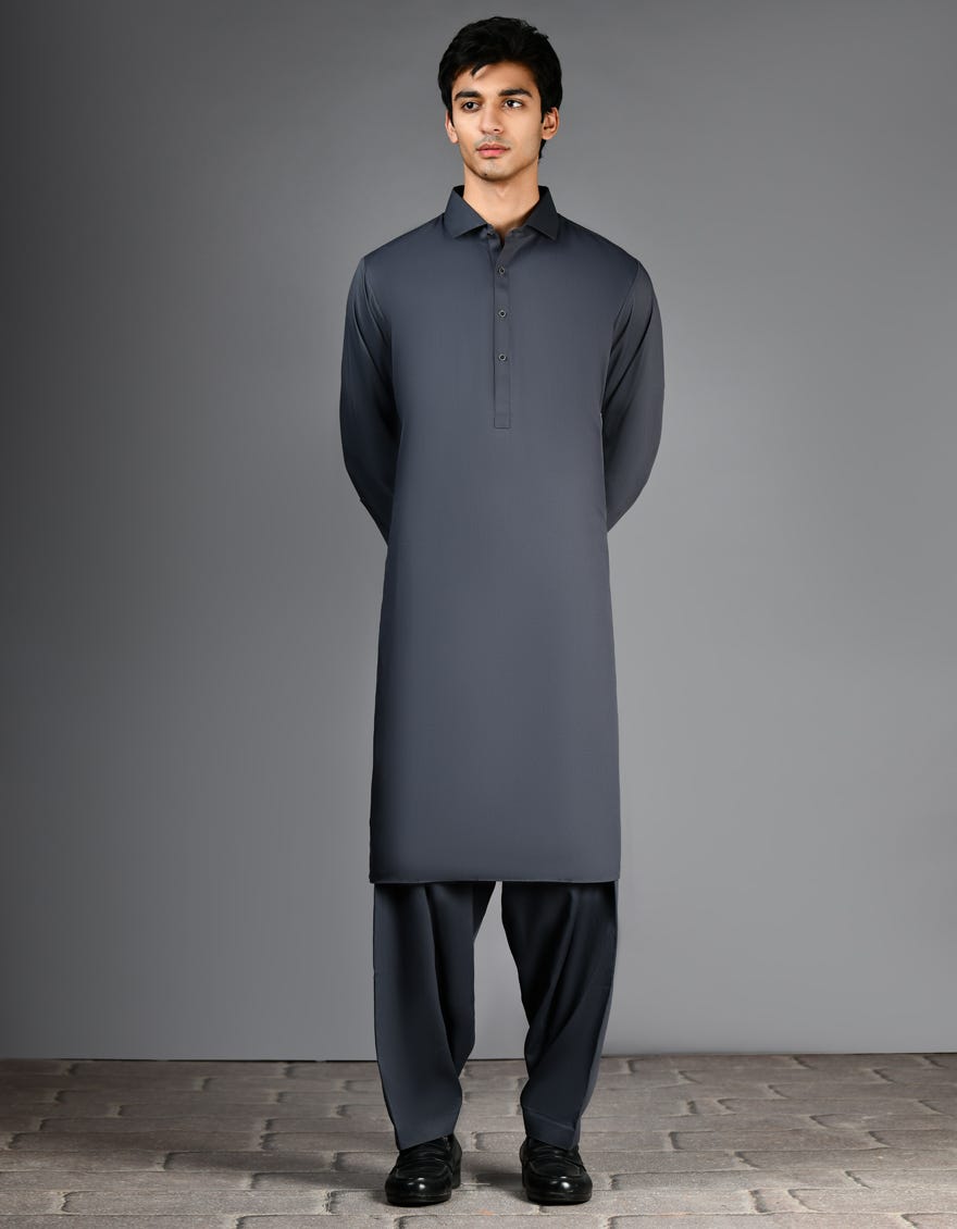 GREY BLENDED KAMEEZ SHALWAR | JJKS-A-30820-R30-AP
