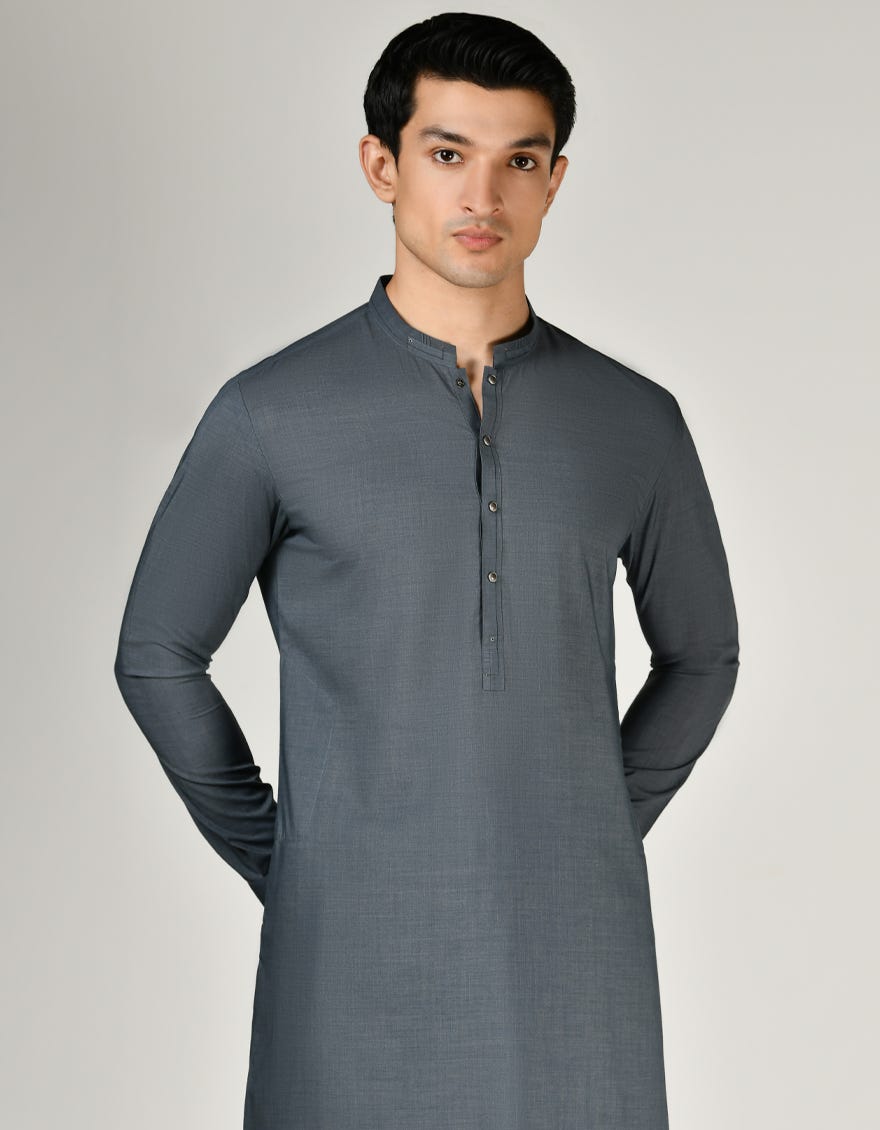 GREY BLENDED KAMEEZ SHALWAR | JJKS-S-32999