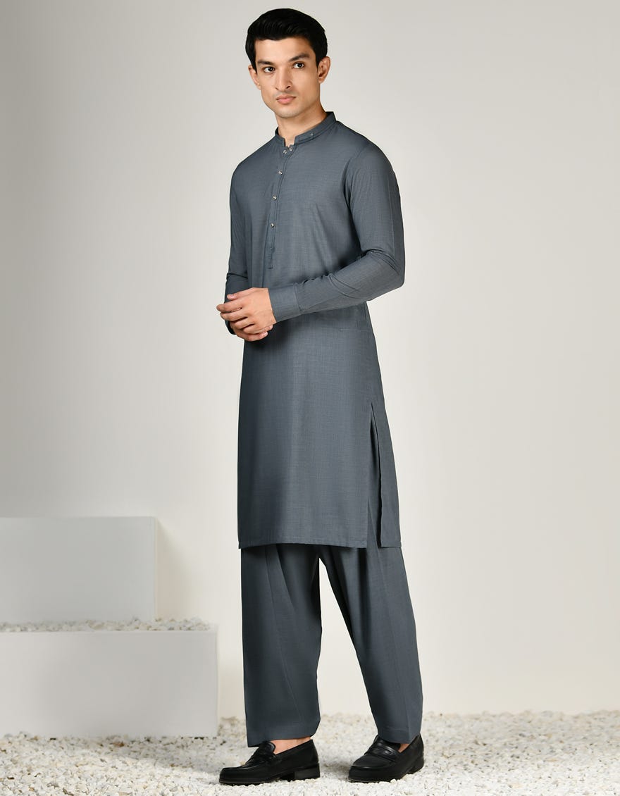 GREY BLENDED KAMEEZ SHALWAR | JJKS-S-32999