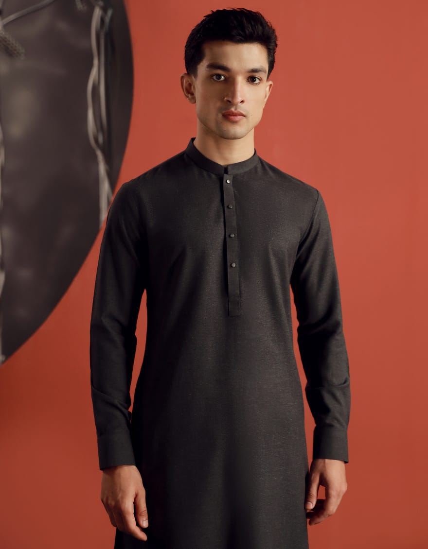 GREY BLENDED KAMEEZ SHALWAR | JJKS-W-33023