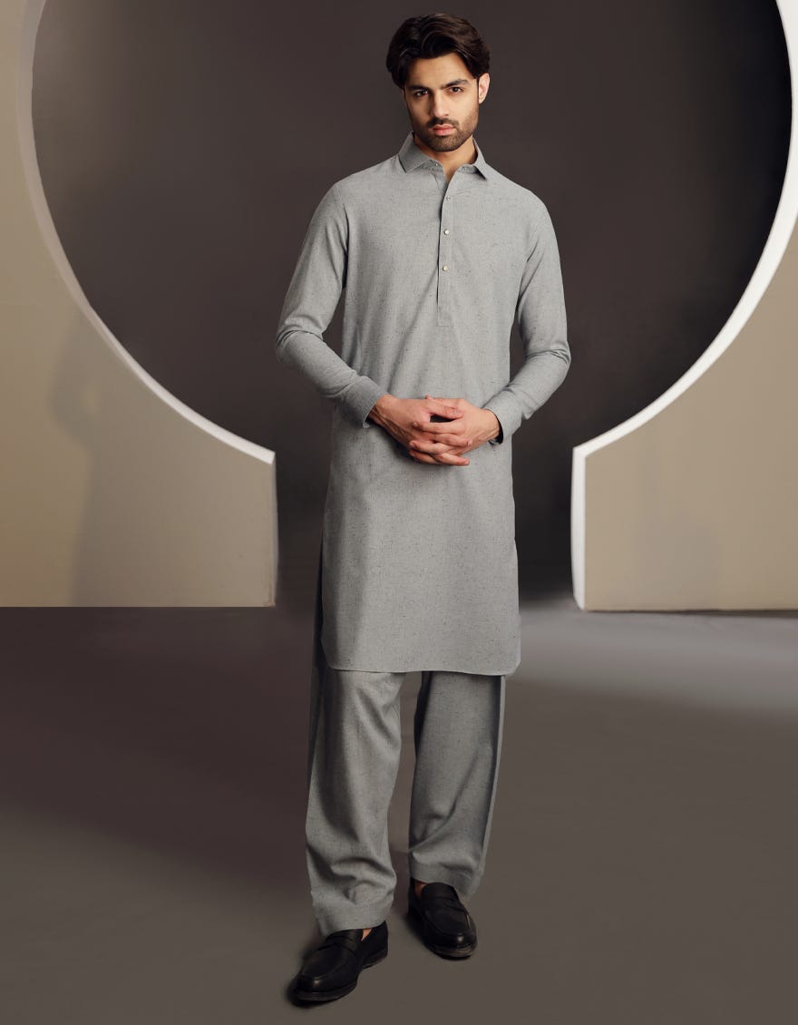 SKY BLUE BLENDED KAMEEZ SHALWAR | JJKS-W-33033