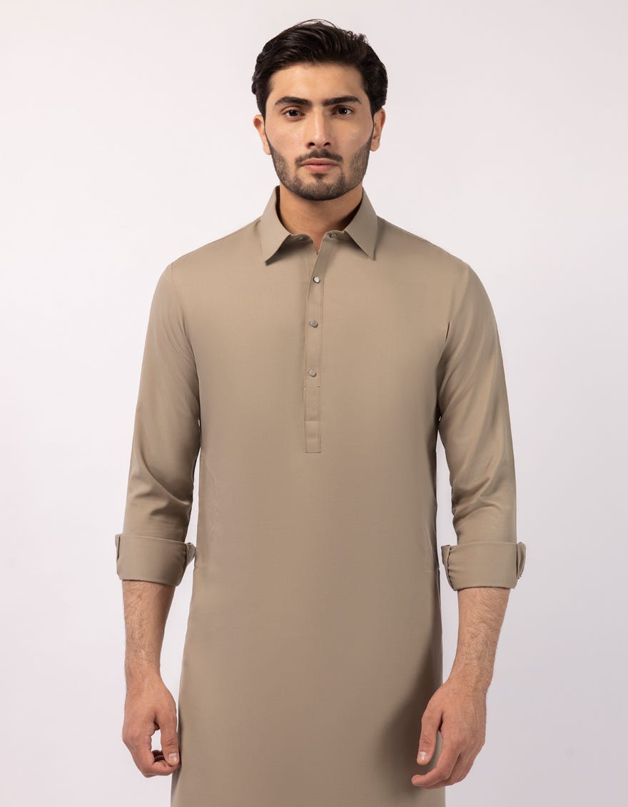 OLIVE CASUAL KAMEEZ SHALWAR