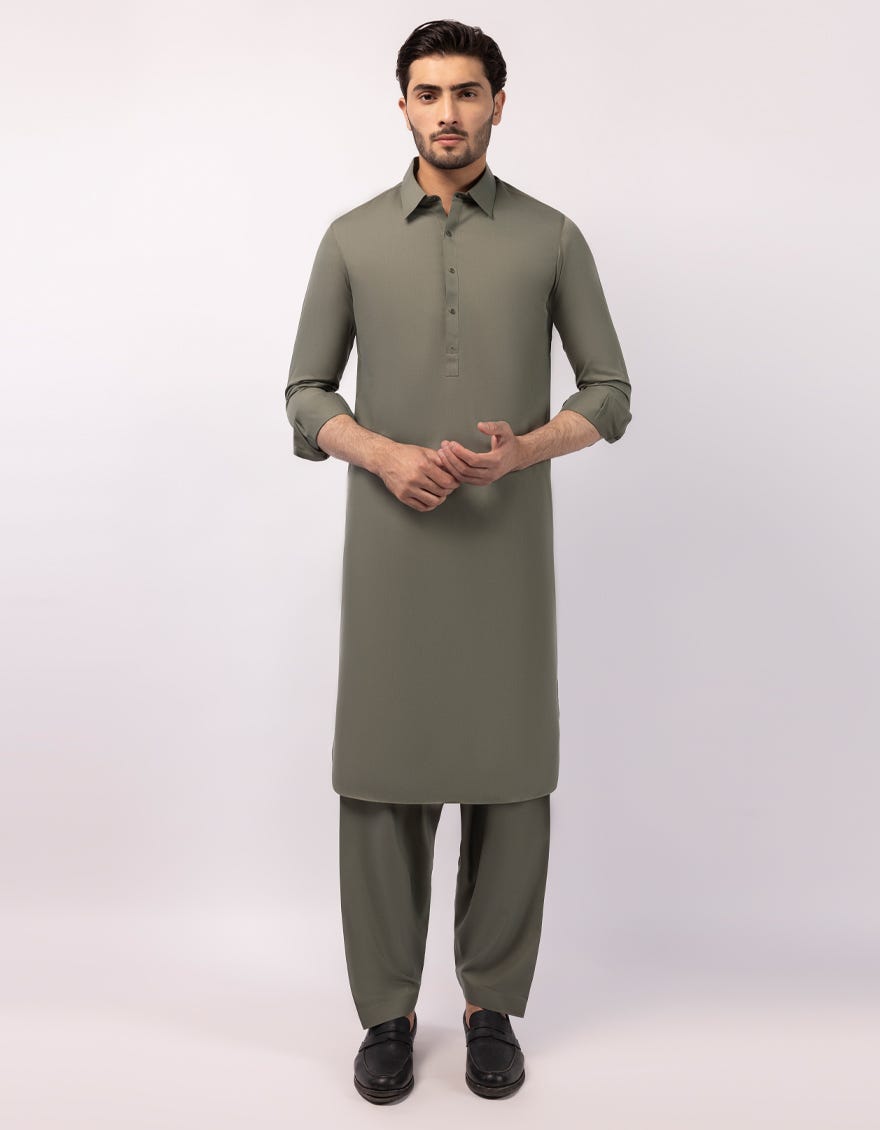 GREEN CASUAL KAMEEZ SHALWAR
