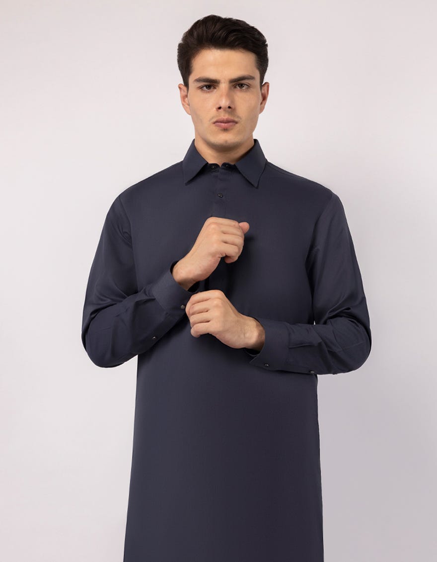 BLUE GREY CASUAL KAMEEZ SHALWAR