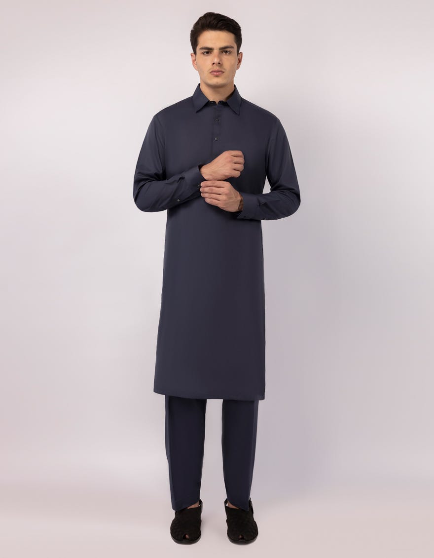 BLUE GREY CASUAL KAMEEZ SHALWAR