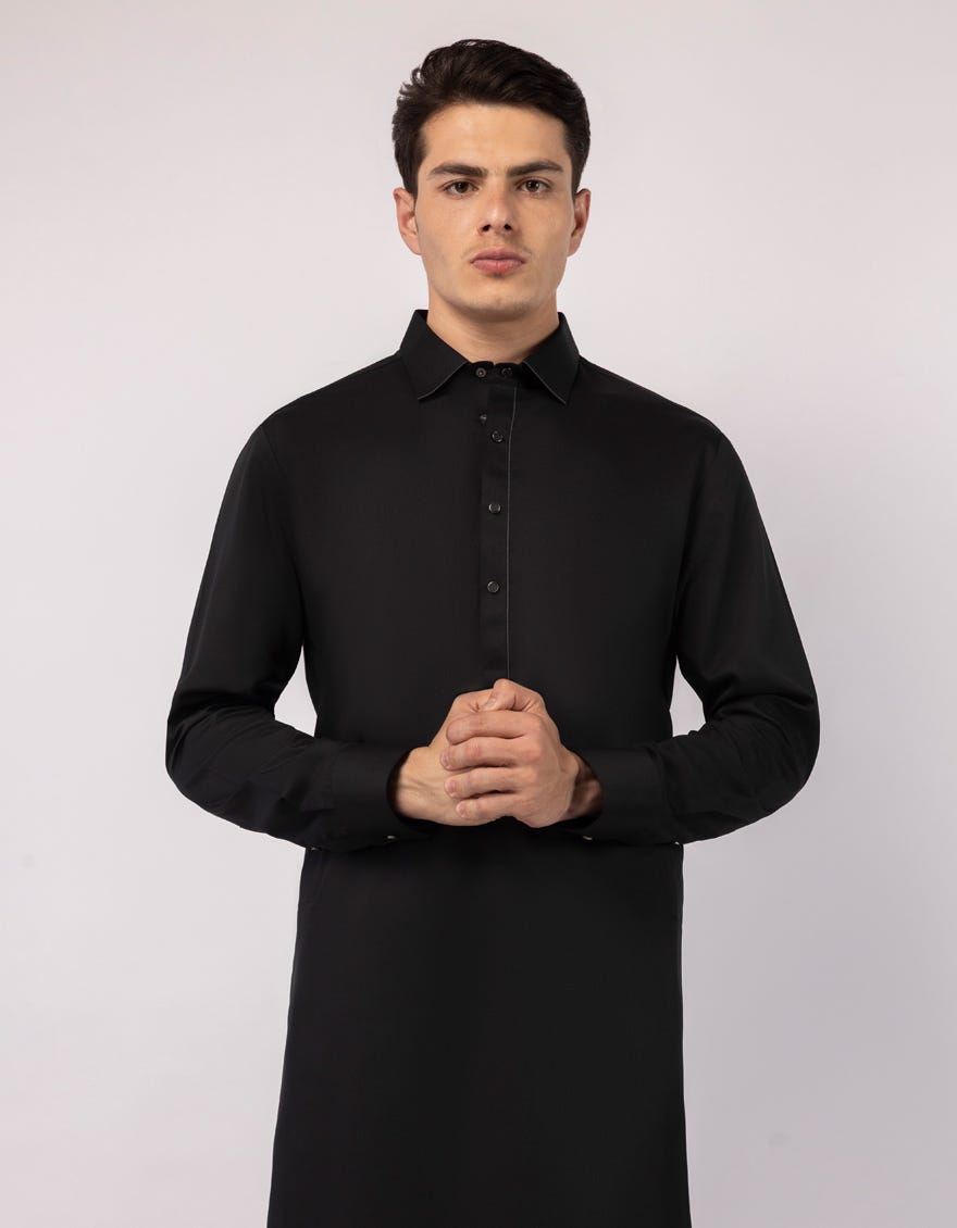 BLACK CASUAL KAMEEZ SHALWAR