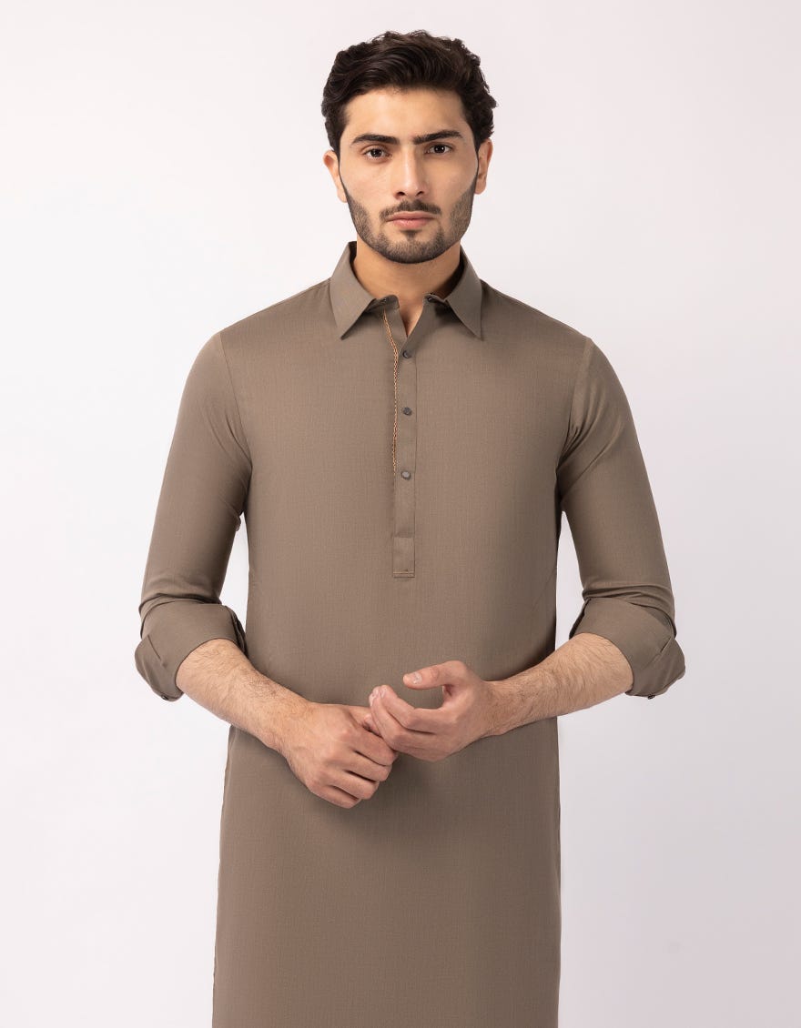 MUD BROWN CASUAL KAMEEZ SHALWAR