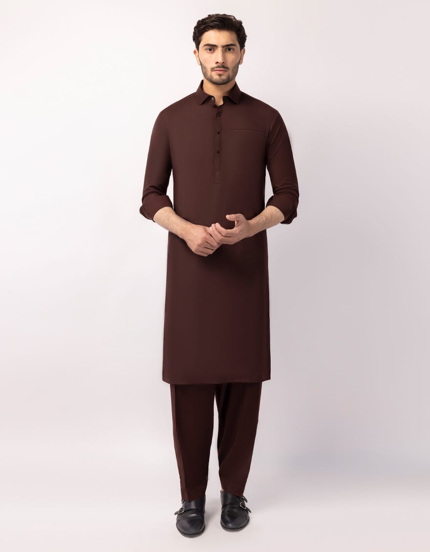BROWN CASUAL KAMEEZ SHALWAR