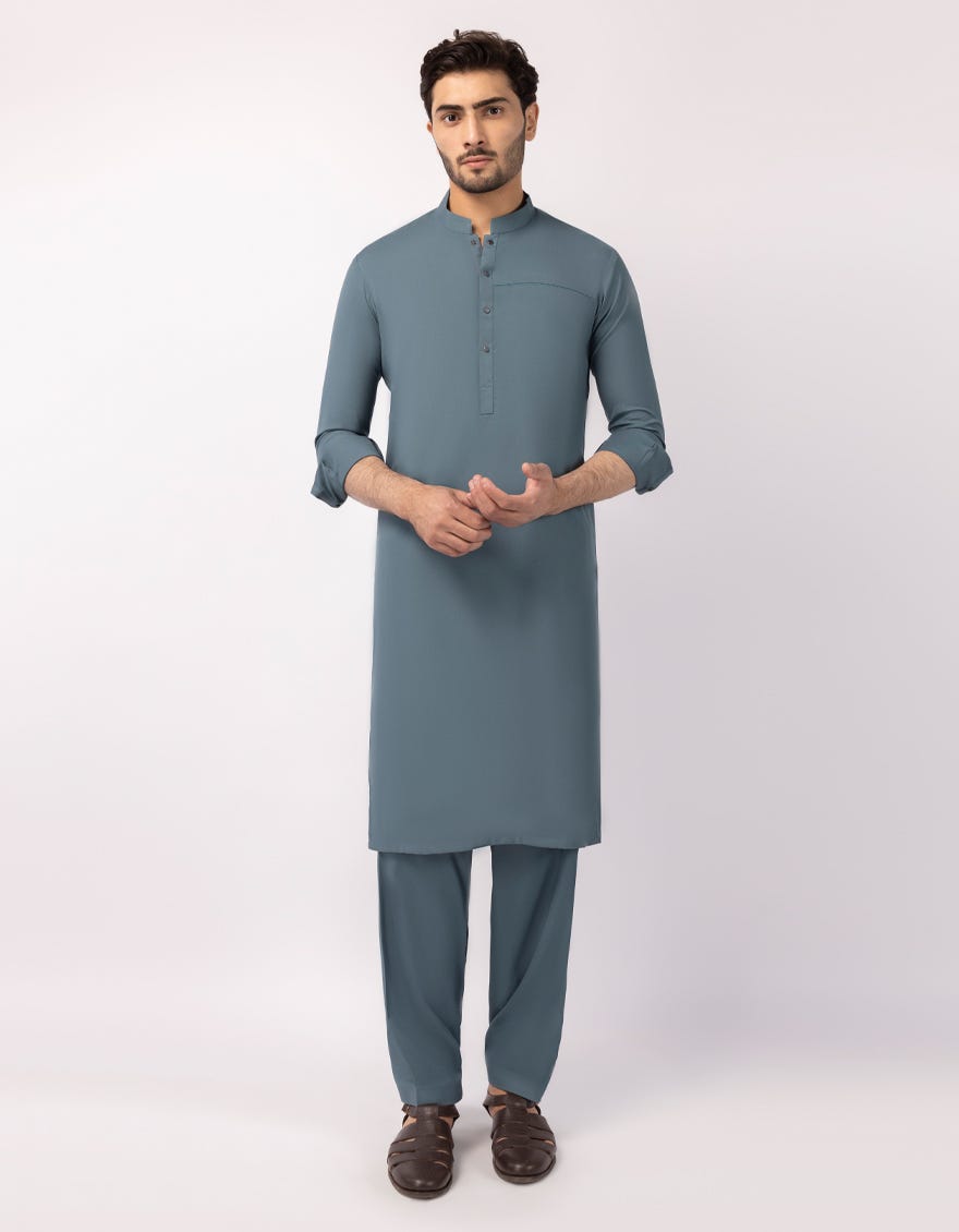 DULL GREEN CASUAL KAMEEZ SHALWAR
