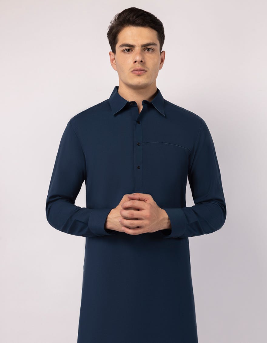 BLUE CASUAL KAMEEZ SHALWAR