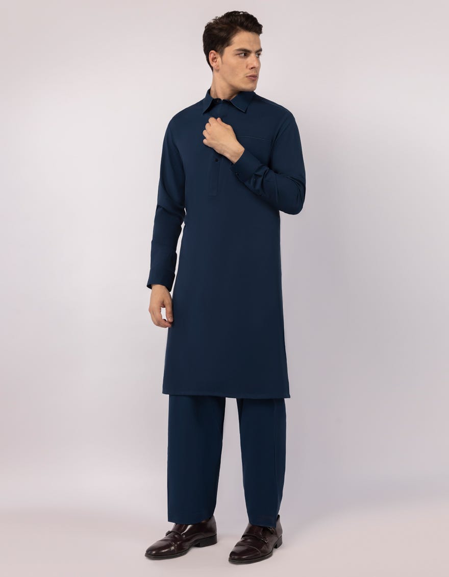 BLUE CASUAL KAMEEZ SHALWAR