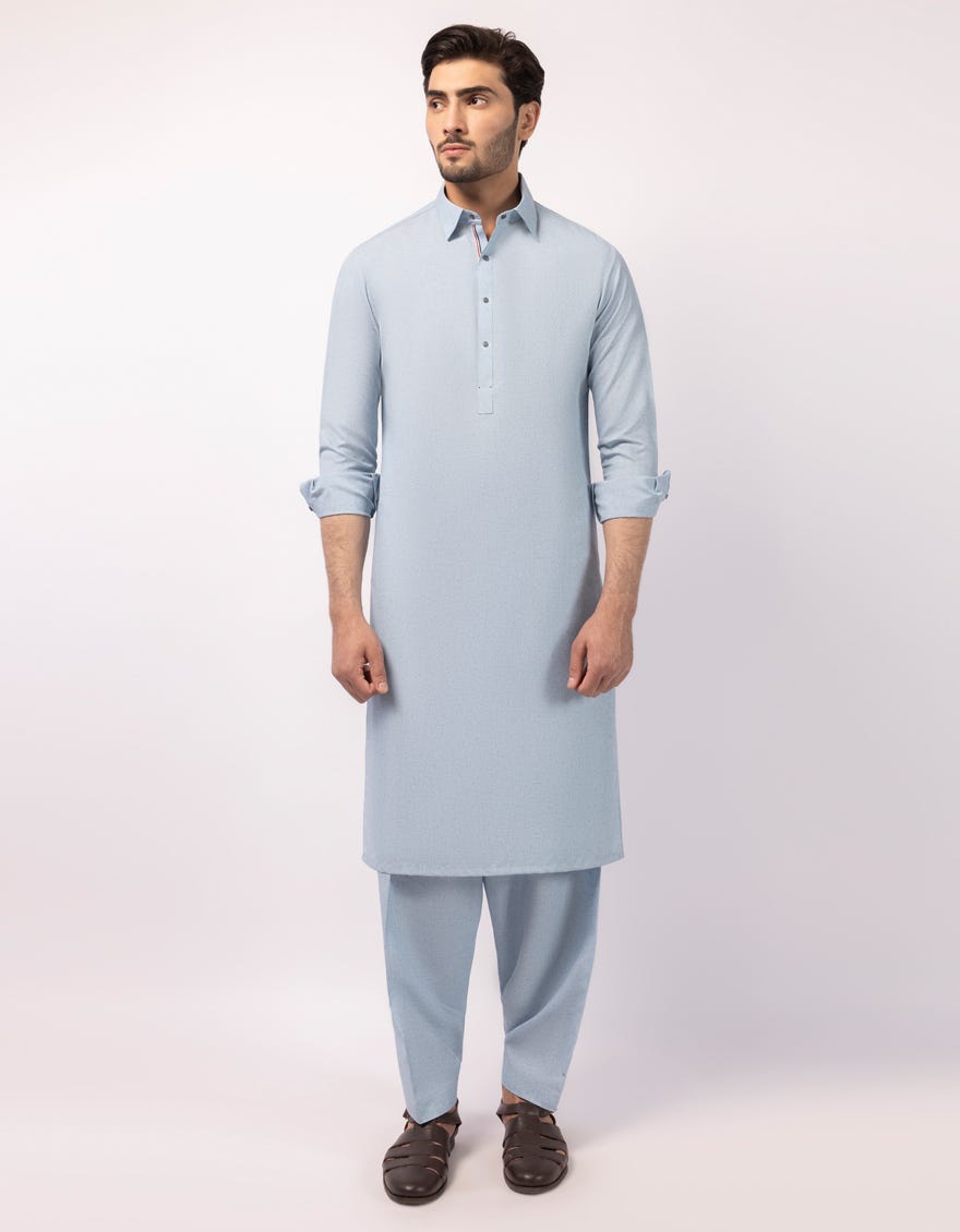 SKY BLUE CASUAL KAMEEZ SHALWAR