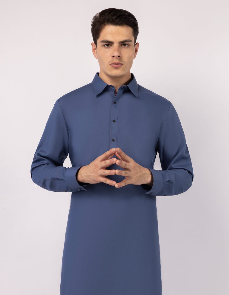 AQUA BLUE CASUAL KAMEEZ SHALWAR