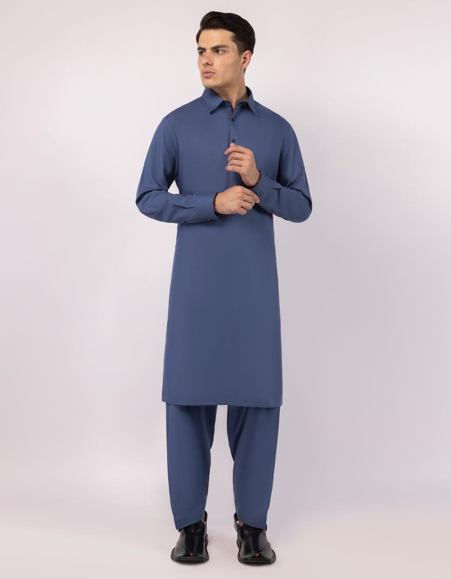 AQUA BLUE CASUAL KAMEEZ SHALWAR
