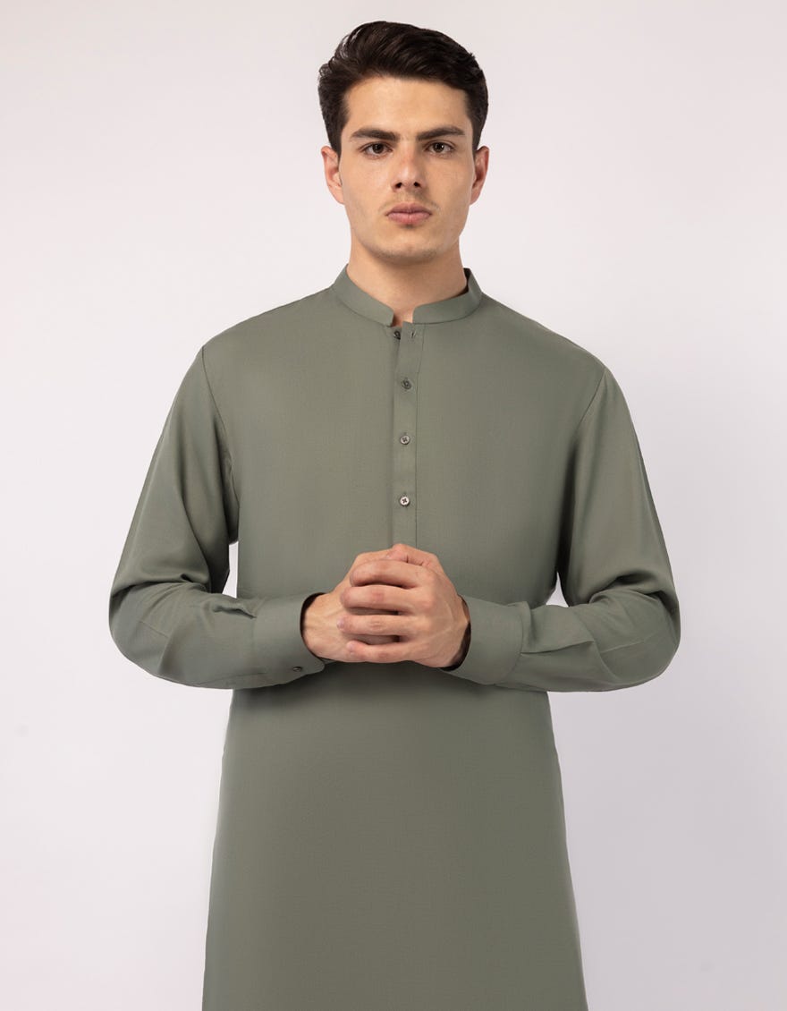 GREEN PLAIN KAMEEZ SHALWAR