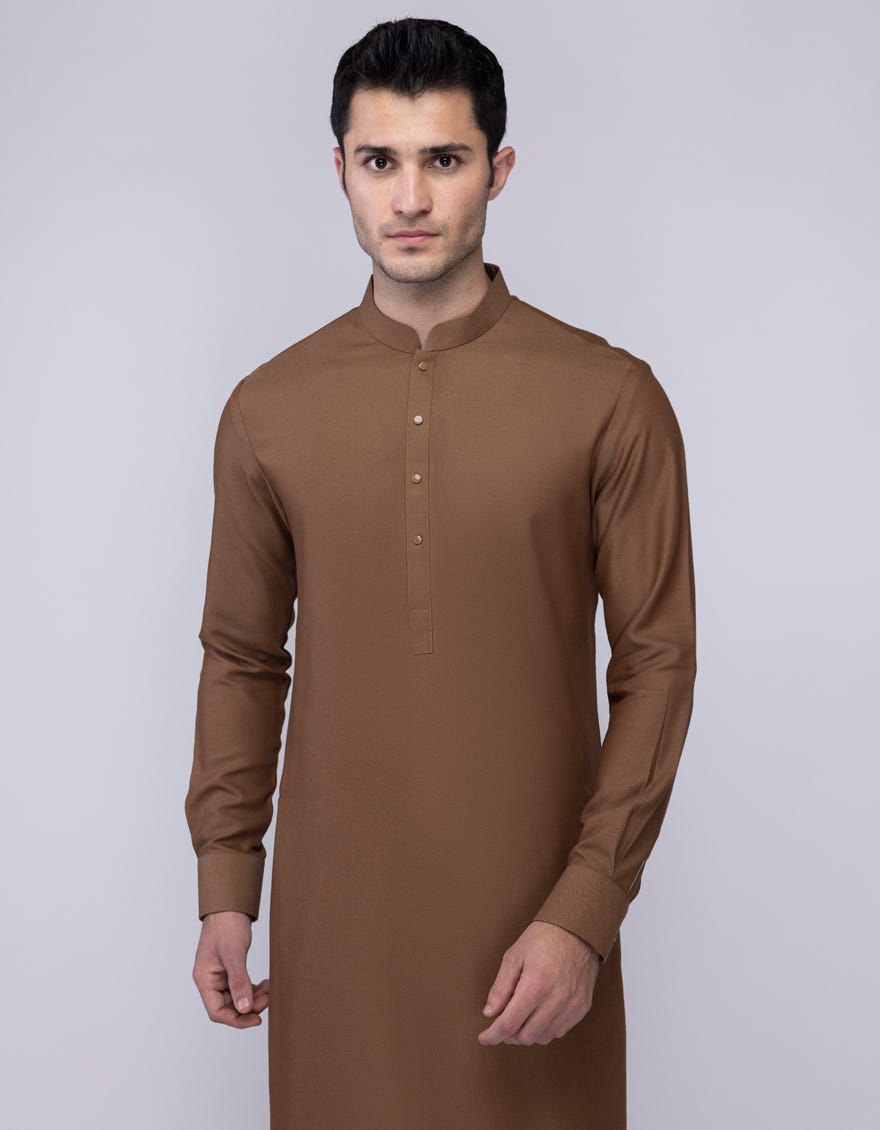 BROWN BLENDED KAMEEZ SHALWAR | JJKS-W-50018