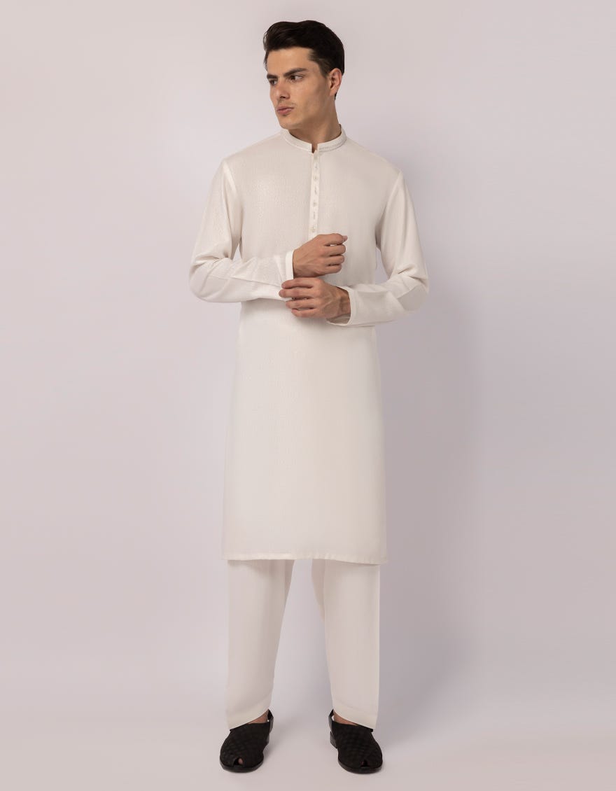 OFF WHITE FORMAL KAMEEZ SHALWAR