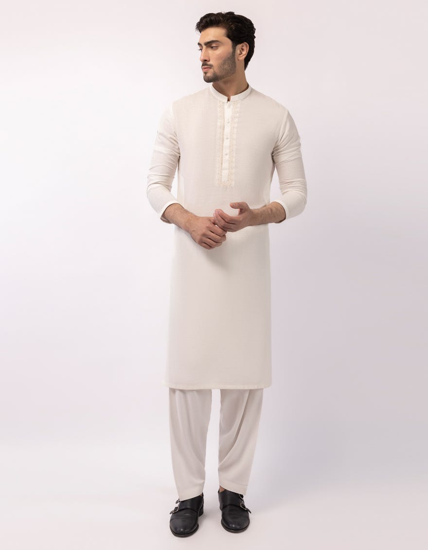 OFF WHITE FORMAL KAMEEZ SHALWAR