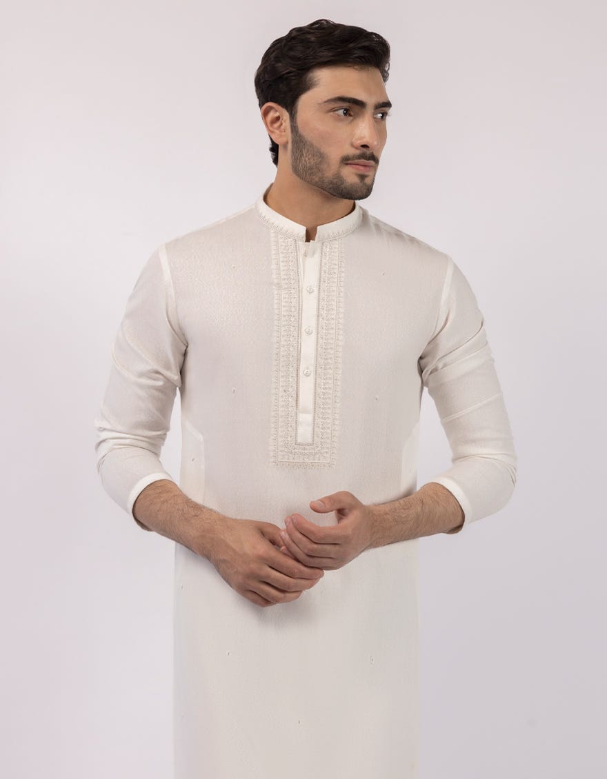 OFF WHITE FORMAL KAMEEZ SHALWAR