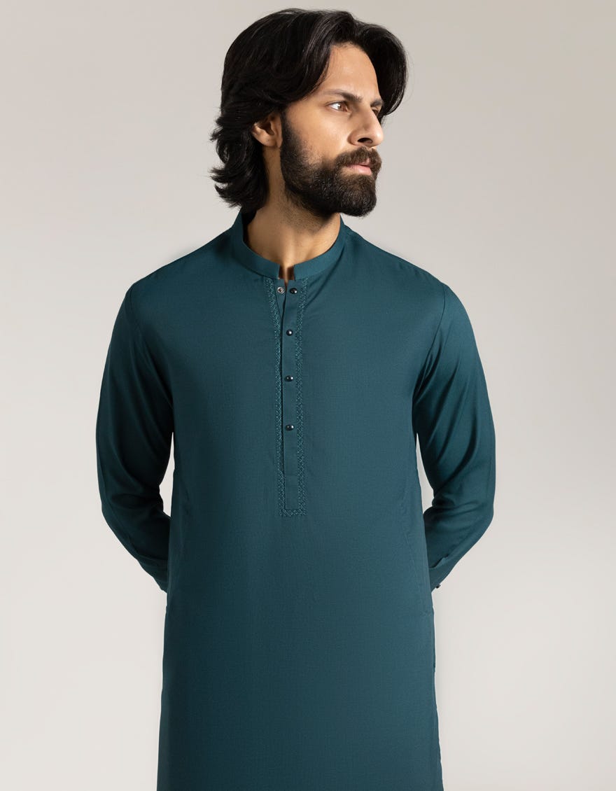 green-blended-semi-formal-kameez-shalwar-jjksa90525