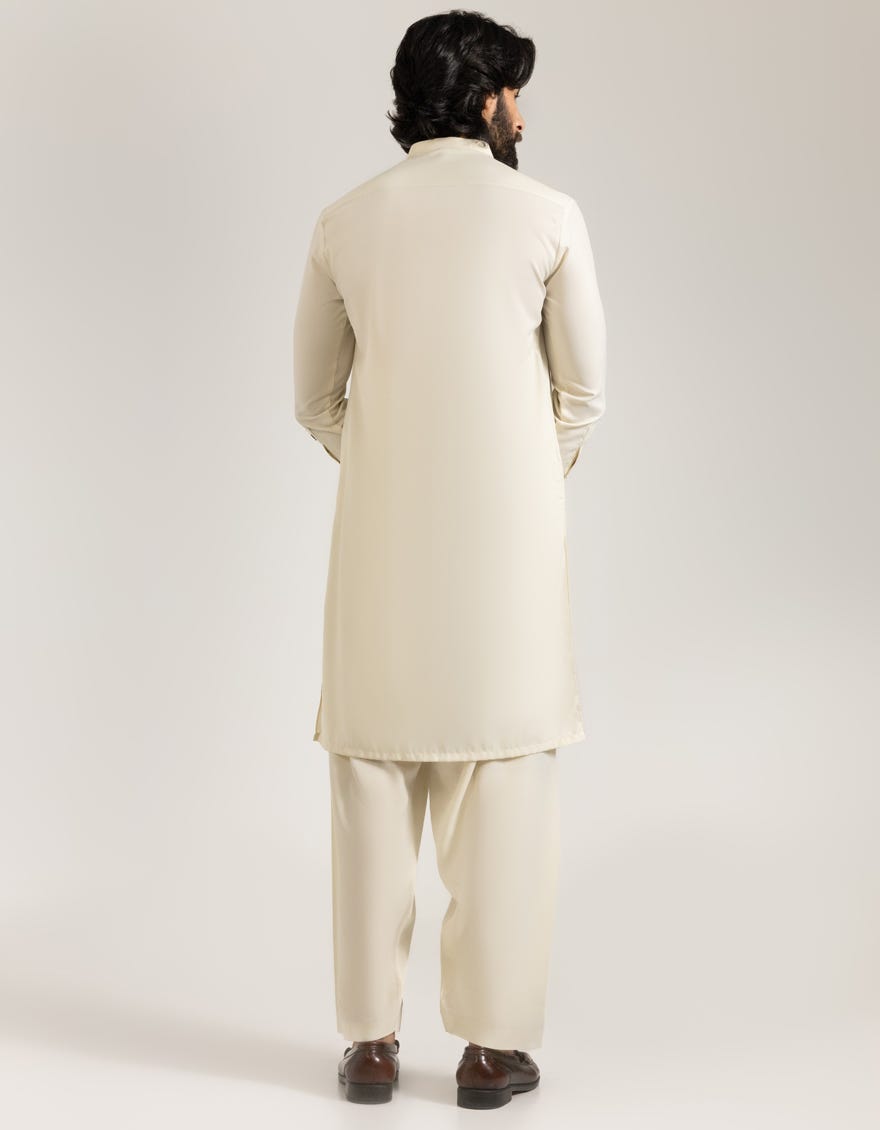 CREAM BLENDED SEMI-FORMAL KAMEEZ SHALWAR