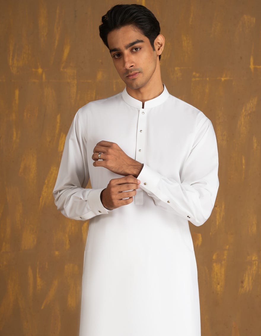 WHITE SIGNATURE KAMEEZ SHALWAR | JJKS-A-80005