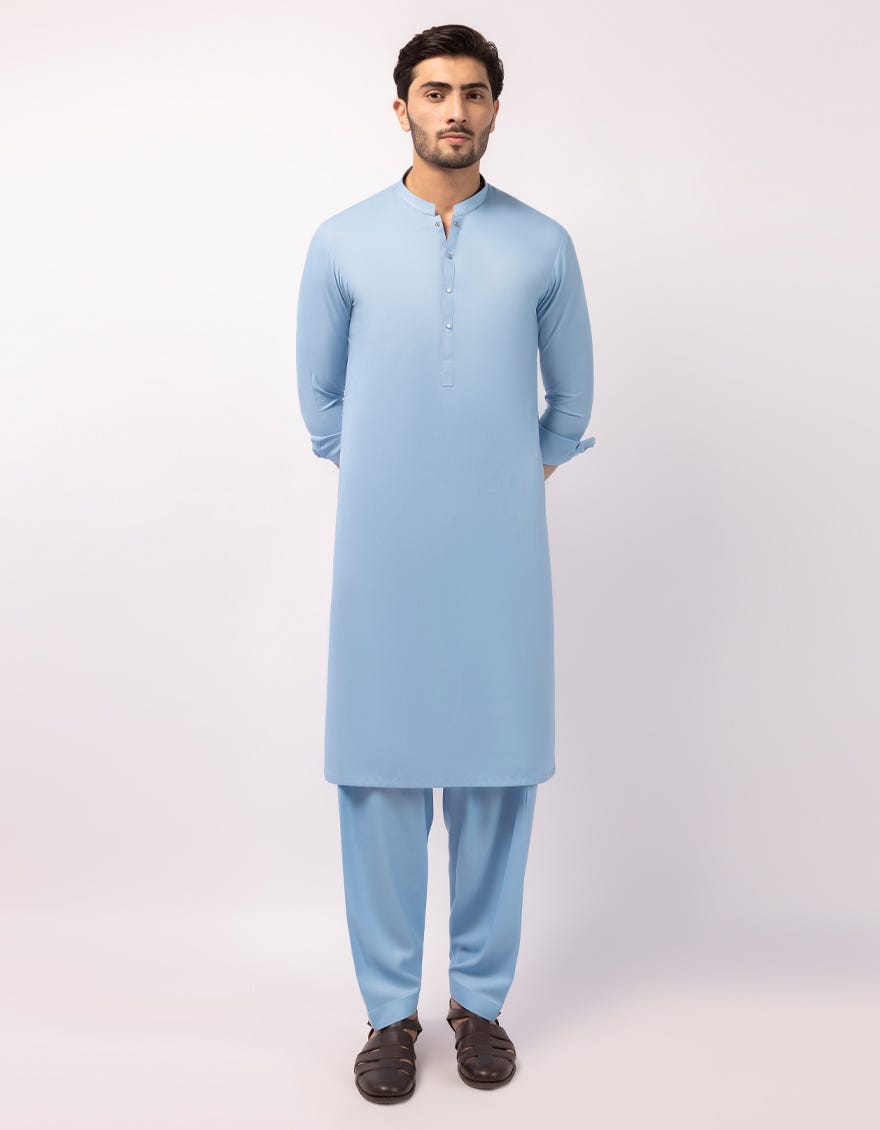 SKY BLUE CASUAL KAMEEZ SHALWAR