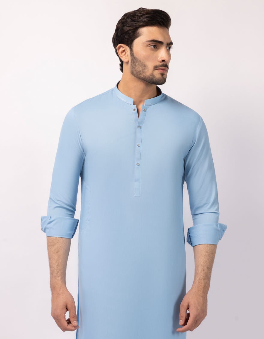 SKY BLUE CASUAL KURTA TROUSERS