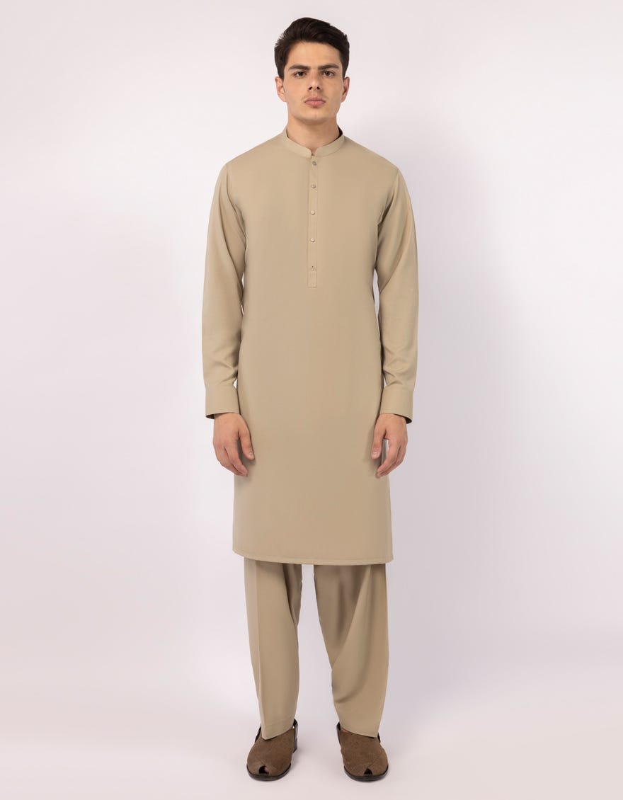BEIGE CASUAL KAMEEZ SHALWAR