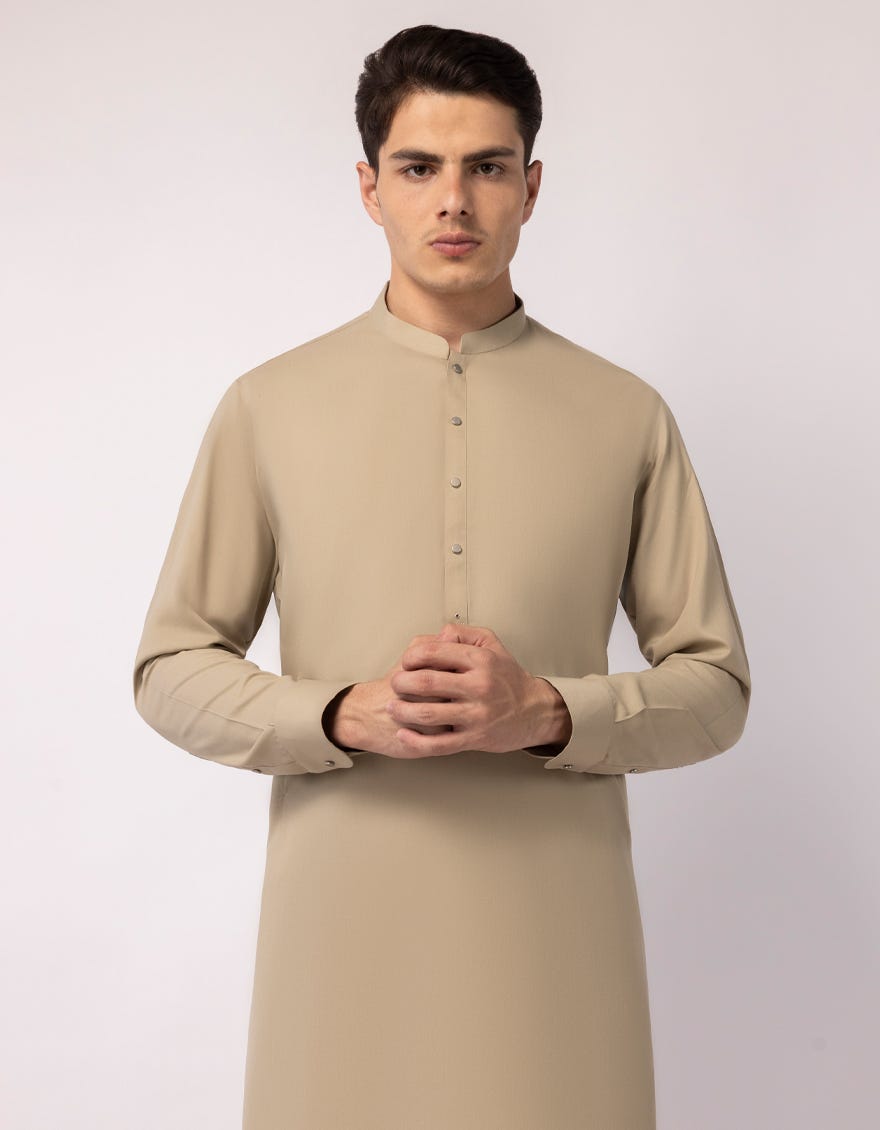 BEIGE CASUAL KAMEEZ SHALWAR