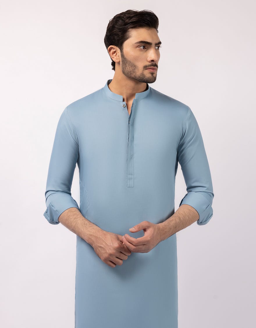 SKY BLUE CASUAL KURTA TROUSERS