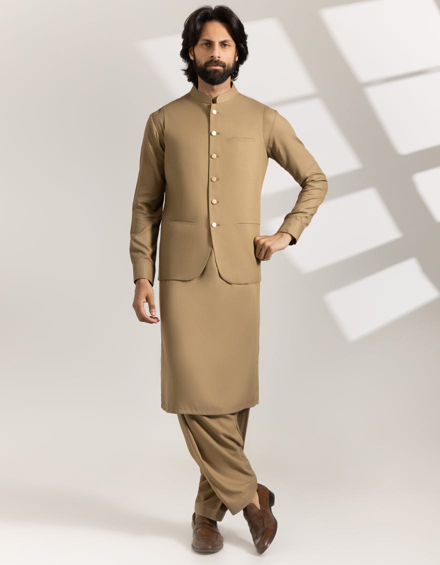 brown-blended-casual-kameez-shalwar-waistcoat-jjksvca47524