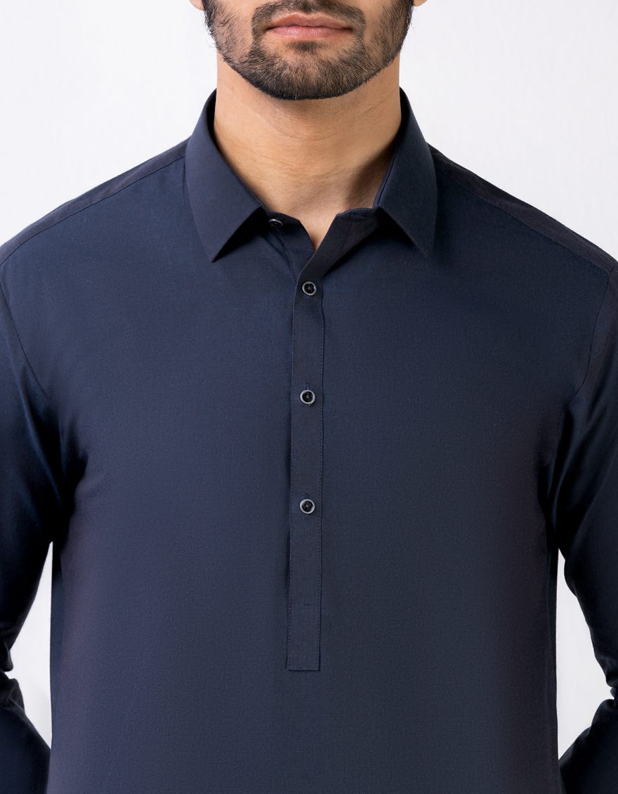 Blue Blended Unstitched Kameez Shalwar Fabric | Jjms-2337