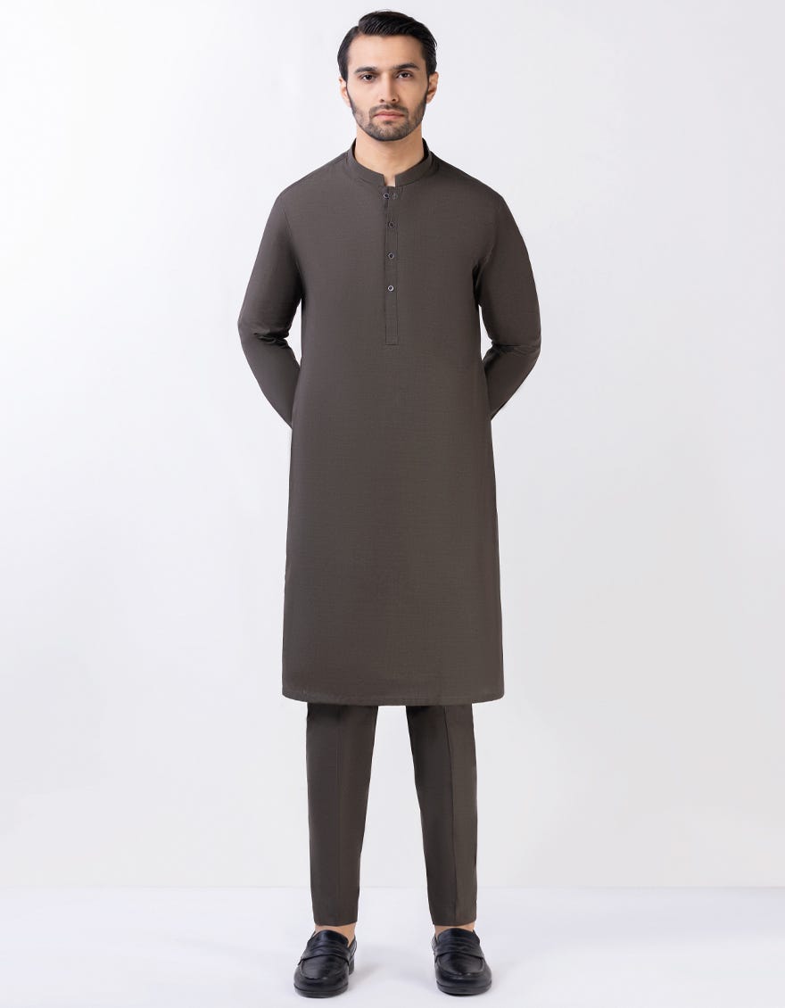 Forest Green Blended Unstitched Kameez Shalwar Fabric - Jjms-2606