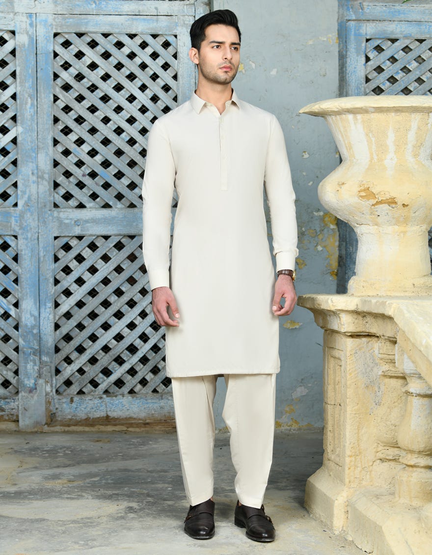 Fawn Blended Unstitched Kameez Shalwar Fabric | Jjms-2715