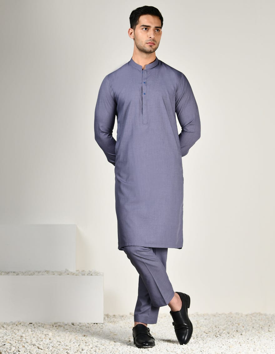 LIGHT PURPLE BLENDED UNSTITCHED KAMEEZ SHALWAR FABRIC | JJMS-2846