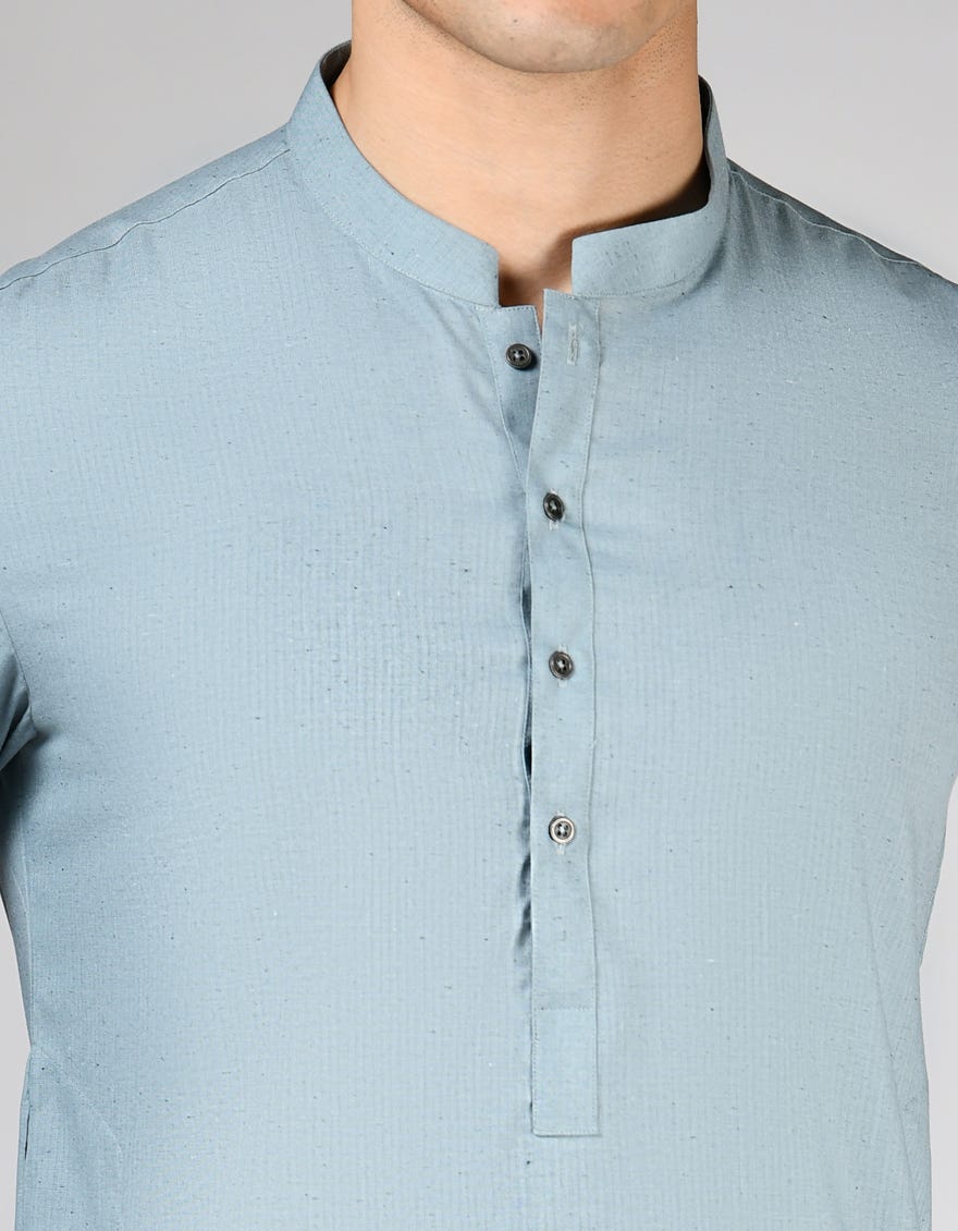 SKY BLUE BLENDED UNSTITCHED KAMEEZ SHALWAR FABRIC | JJMS-2872