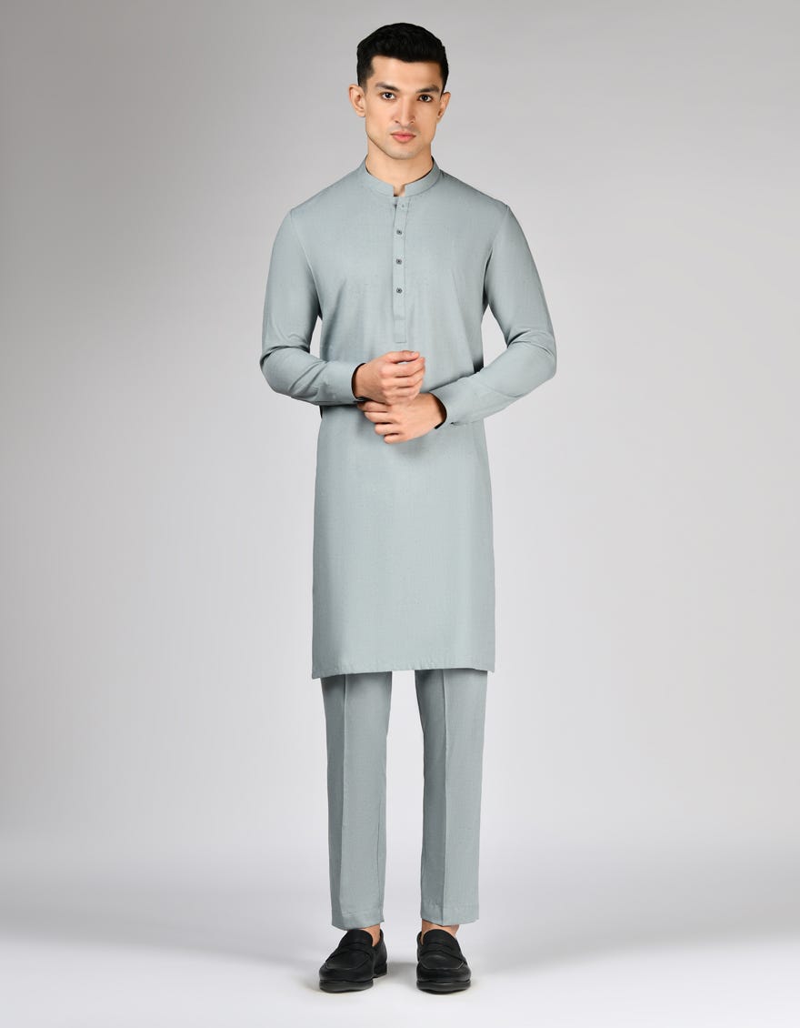 MINT GREEN BLENDED UNSTITCHED KAMEEZ SHALWAR FABRIC | JJMS-2874