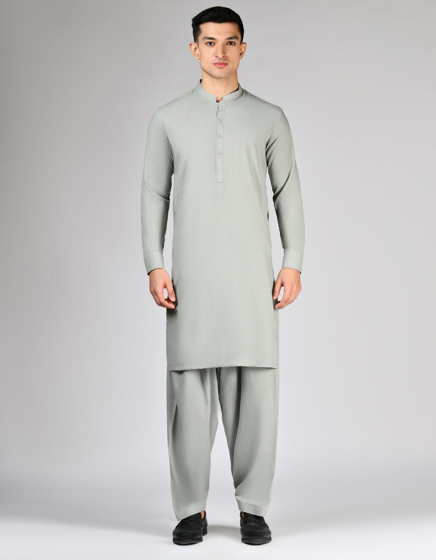 SAGE GREEN BLENDED UNSTITCHED KAMEEZ SHALWAR FABRIC | JJMS-2875