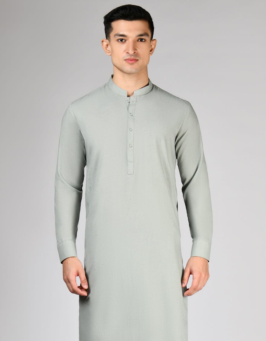 SAGE GREEN BLENDED UNSTITCHED KAMEEZ SHALWAR FABRIC | JJMS-2875