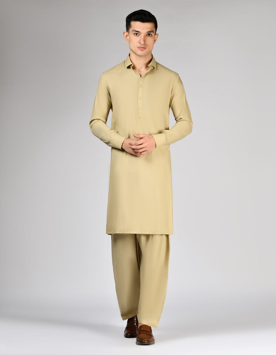 SAND BLENDED UNSTITCHED KAMEEZ SHALWAR FABRIC | JJMS-2876