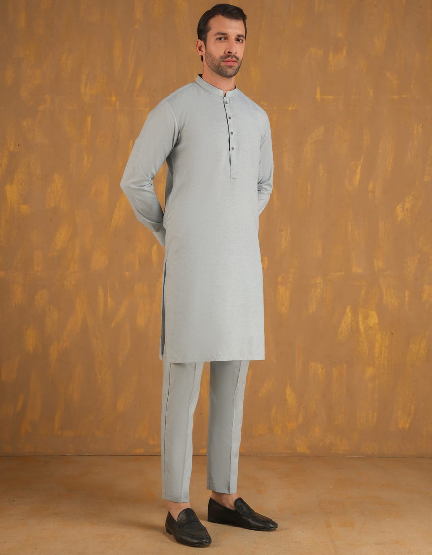 SKY BLUE BLENDED UNSTITCHED KAMEEZ SHALWAR FABRIC | JJMS-2959