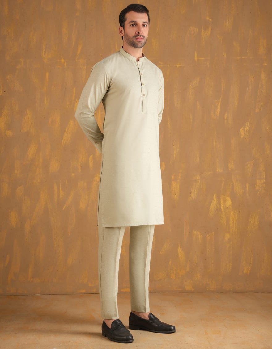 PALE GREEN BLENDED UNSTITCHED KAMEEZ SHALWAR FABRIC | JJMS-2960