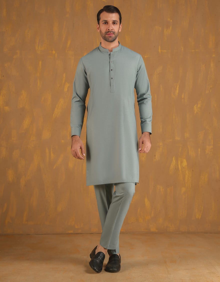 GREY BLENDED UNSTITCHED KAMEEZ SHALWAR FABRIC | JJMS-2961