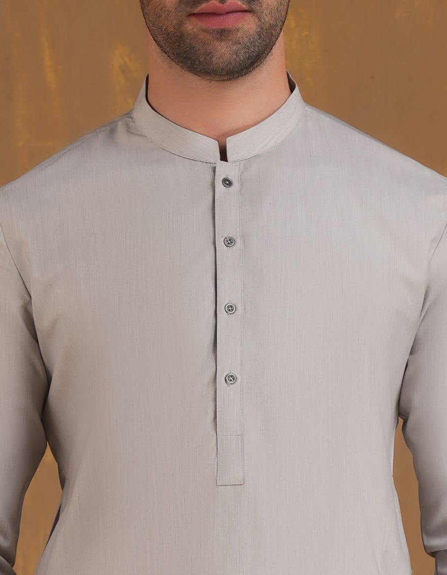SMOKE GREY BLENDED UNSTITCHED KAMEEZ SHALWAR FABRIC