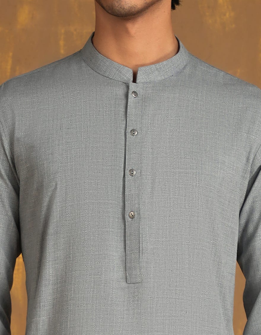 GREY BLENDED UNSTITCHED KAMEEZ SHALWAR FABRIC